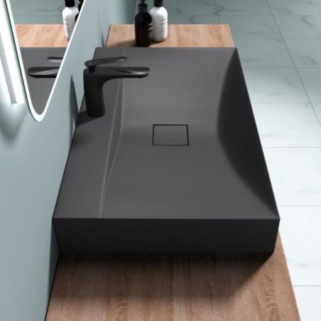 Lavoar EGO 810, Antracit mat, 60 sau 80 cm, montaj pe blat sau suspendat, compozit marmura