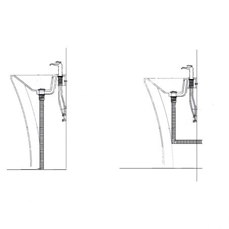 Lavoar stativ EGO 07, Negru Mat, 60x48x83 cm, montaj podea, compozit marmura, gaura baterie, preaplin, design exclusivist