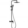 Sistem de dus, pipa de cada, 3 functii, montaj pe perete, Negru Mat, Atena