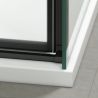 Cabina dus, perete fix si usa glisanta, sticla securizata de 8 mm, dimensiuni 80-90 x 120-140 cm, profil Negru mat, Giorgio
