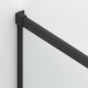 Cabina dus, perete fix si usa glisanta, sticla securizata de 6 mm, 70-90 x100-180 cm, profil Negru Mat, Hanes