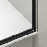 Cabina dus, perete fix si usa glisanta, sticla securizata de 6 mm, 70-90 x100-180 cm, profil Negru Mat, Hanes