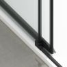 Cabina dus, perete fix si usa glisanta, sticla securizata de 6 mm, 70-90 x100-180 cm, profil Negru Mat, Hanes