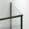 Cabina dus, perete fix si usa glisanta, sticla securizata de 6 mm, 70-90 x100-180 cm, profil Negru Mat, Hanes