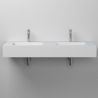 Lavoar dublu, compozit mineral, montaj pe blat sau suspendat, 2 gauri de baterie, 120x46 cm, Penelope