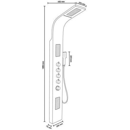 Panel dus 9997+ din aluminiu, finisaj crom, cu ploaie si hidromasaj