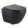 Vas Wc, Negru Mat, Power Color, Rimless, 49x37 cm, montaj suspendat, capac Duroplast, ceramica sanitara, Ben