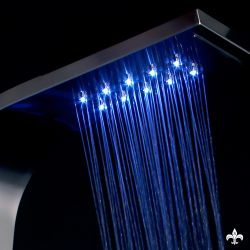 Panel dus 9304 LED din otel inoxidabil, finisaj crom, cu ploaie si hidromasaj