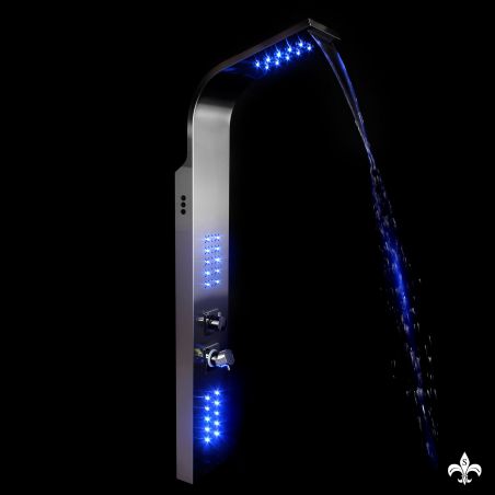 Panel dus 9304 LED din otel inoxidabil, finisaj crom, cu ploaie si hidromasaj