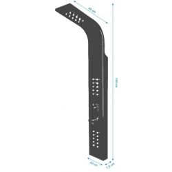 Panel dus 9304 LED din otel inoxidabil, finisaj crom, cu ploaie si hidromasaj