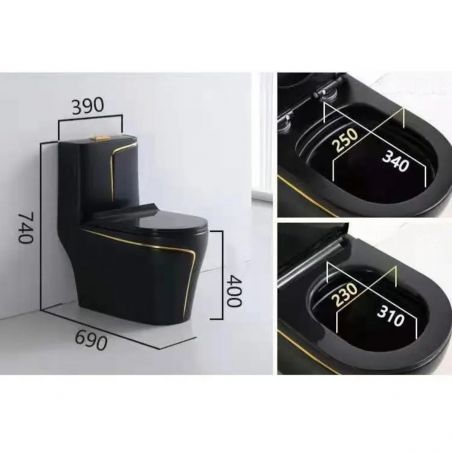 Vas WC Lazio Gun Grey Rimless, 69x39 cm, Rezervor Inclus, montaj podea, capac cu soft-close inclus, Royalty Line by Ego