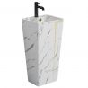 Lavoar stativ Lazio Marble, 43x35x85 cm, montaj pe podea, cu gaura de baterie, ceramica sanitara, Royalty Line by Ego