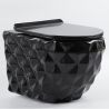 Vas Wc, Negru, Rimless, 49x36 cm, montaj suspendat, capac Duroplast, ceramica sanitara, Sidef Vas Wc, Negru, Rimless, 49x36 cm, montaj suspendat, capac Duroplast, ceramica sanitara, Sidef