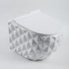 Vas Wc, Alb Lucios, Rimless, 49x36 cm, montaj suspendat, capac Duroplast, ceramica sanitara, Sidef Vas Wc, Alb Lucios, Rimless, 49x36 cm, montaj suspendat, capac Duroplast, ceramica sanitara, Sidef