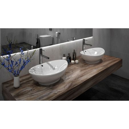 Lavoar EGO Wendy, Alb, lucios, 59.5x39 cm, montaj pe blat, ceramica sanitara