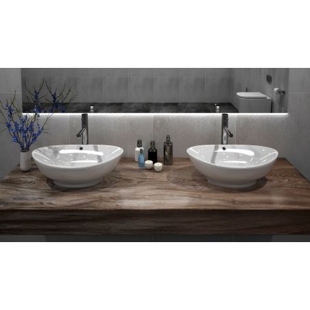 Lavoar EGO Wendy, Alb, lucios, 59.5x39 cm, montaj pe blat, ceramica sanitara