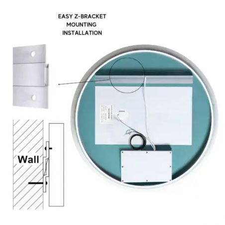 Oglinda Led, Dezaburire si Buton Touch, 3 Culori, Intensitate reglabila, dimensiuni 70, 80, 90 cm, Cezara