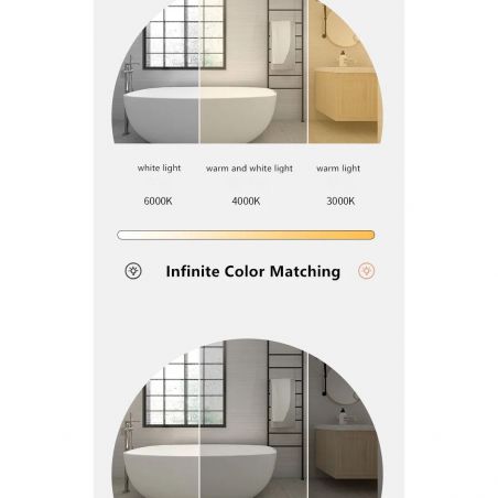Oglinda Led, Dezaburire si Buton Touch, 3 Culori, Intensitate reglabila, dimensiuni 60-75 x 80-100 cm, Gloria