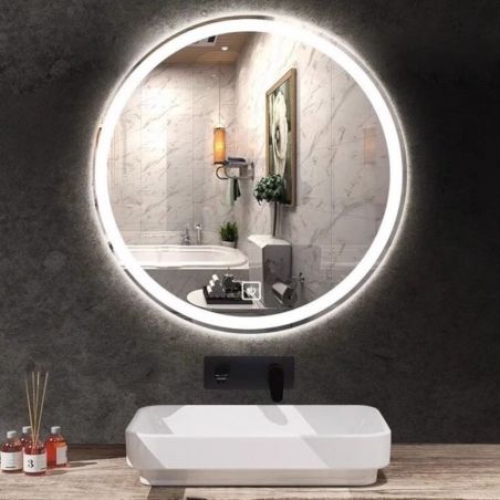 Oglinda Led, Dezaburire si Buton Touch, 3 Culori, Intensitate reglabila, dimensiuni 70, 80, 90 cm, Cezara
