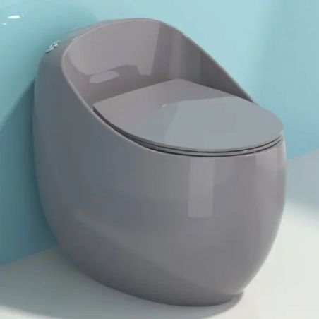Vas WC Santa Rimless, rezervor incorporat, Gri Lucios, montaj podea, capac cu soft-close, Royalty Line by Ego