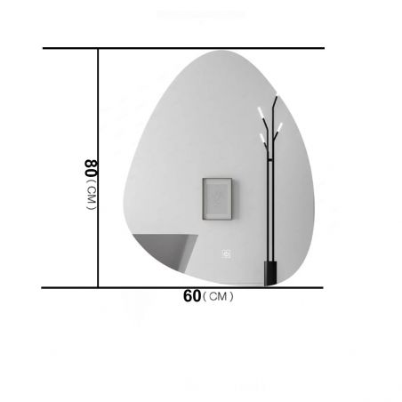 Oglinda Led, Dezaburire si Buton Touch, 3 Culori, Intensitate reglabila, dimensiuni 60-75 x 80-100 cm, Gloria