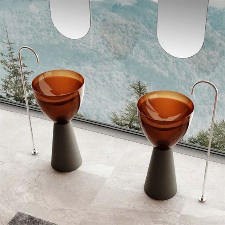 Lavoar stativ, Material Cristalmood , Maro/Negru, Transparent, freestanding, 45x45x90, Regina