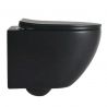 Vas Wc, Negru Mat, Power Color, Rimless, 49x37 cm, montaj suspendat, capac Duroplast, ceramica sanitara, Ben