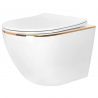 Vas Wc Ben, Gold Line, Rimless, 49x37 cm, montaj suspendat, capac Duroplast, ceramica sanitara