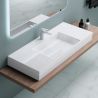 Lavoar EGO 12 , Alb, 120x48 cm, compozit marmura, montaj pe blat sau suspendat, scurgere mascata Lavoar EGO 12 , Alb, 120x48 cm, compozit marmura, montaj pe blat sau suspendat, scurgere mascata