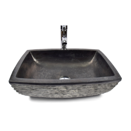 Lavoar piatra Ego RCU-M BLACK F 50x35 cm wash basin overtop 