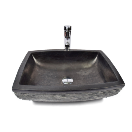 Lavoar piatra Ego RCU-M BLACK D 50x35 cm wash basin overtop 