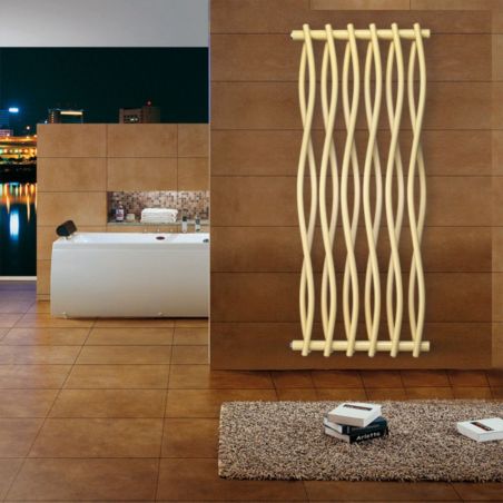 Calorifer Decorativ Crem, 120x50 cm, 506 W, 12 elementi, otel, baie sau camera, Emre