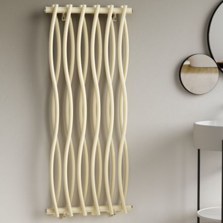 Calorifer Decorativ Crem, 120x50 cm, 506 W, 12 elementi, otel, baie sau camera, Emre