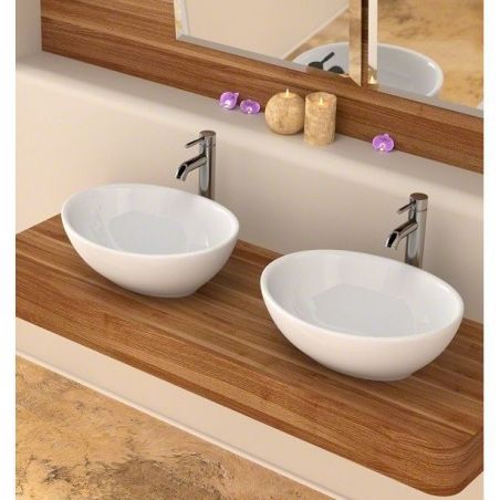 Lavoar EGO Sofia, Alb, lucios, 41x34.5 cm, montaj pe blat, ceramica sanitara