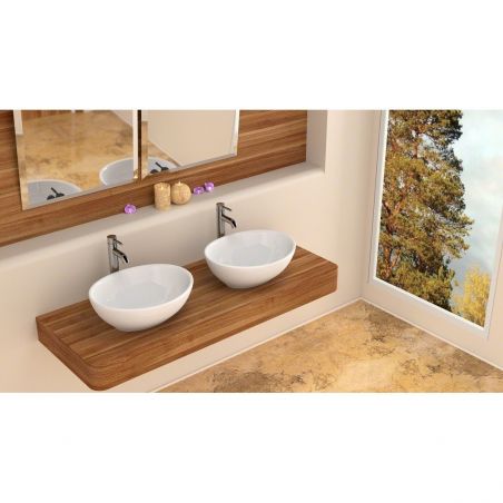 Lavoar EGO Sofia, Alb, lucios, 41x34.5 cm, montaj pe blat, ceramica sanitara