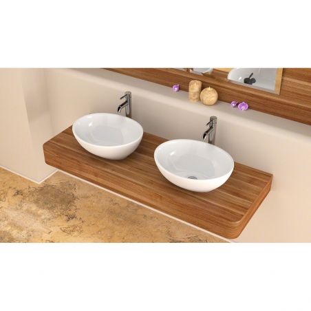Lavoar EGO Sofia, Alb, lucios, 41x34.5 cm, montaj pe blat, ceramica sanitara