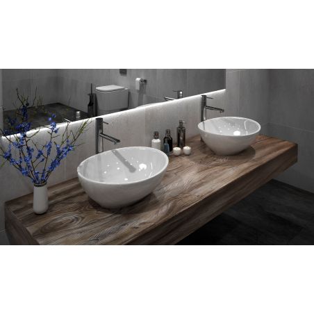 Lavoar EGO Avila, Alb, lucios, 40.5x33.5 cm, montaj pe blat, ceramica sanitara