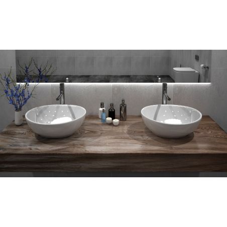Lavoar EGO Avila, Alb, lucios, 40.5x33.5 cm, montaj pe blat, ceramica sanitara