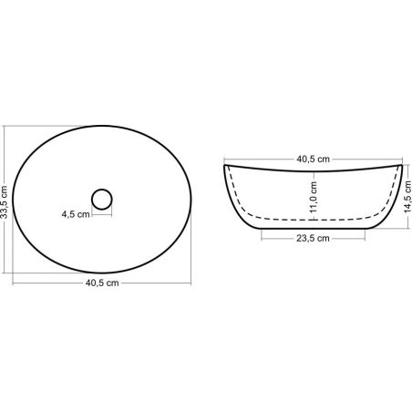 Lavoar EGO Avila, Alb, lucios, 40.5x33.5 cm, montaj pe blat, ceramica sanitara
