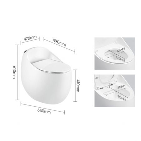 Vas WC Santa Rimless, rezervor incorporat, Negru mat, Power Colour, montaj podea, capac cu soft-close, Royalty Line by Ego