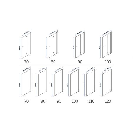Cabina MY SPACE, perete fix si o usa Pliabila la perete, Easy Clean, dimensiune: 70x70x190 cm