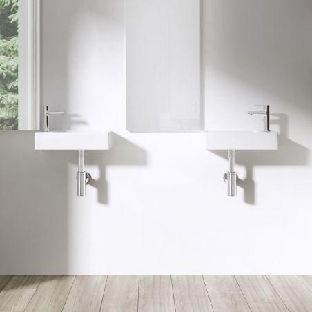 Lavoar EGO-305, 36x18 cm, montaj pe perete, ceramica sanitara alba, cu gaura baterie