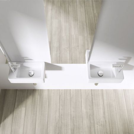 Lavoar EGO-305, 36x18 cm, montaj pe perete, ceramica sanitara alba, cu gaura baterie