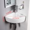 Lavoar Bruno, Alb, 43x32 cm, montaj suspendat pe colt, ceramica sanitara