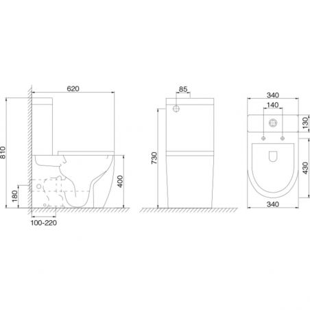 Vas toaleta, wc EGO-179T, pe podea, capac Soft Close, ceramica, 62 x 34 cm
