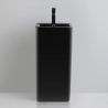 Lavoar stativ freestanding, Negru Lucios, 40x40x84 cm, cu gaura de baterie, montaj pe podea, ceramica sanitara, Bufon Lavoar stativ freestanding, Negru Lucios, 40x40x84 cm, cu gaura de baterie, montaj pe podea, ceramica sanitara, Bufon