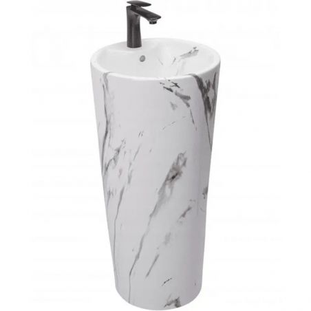 Lavoar stativ Lucia Marble, 40x40x84 cm, montaj pe podea, ceramica sanitara