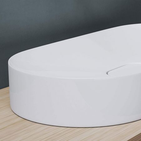 Lavoar EGO 826, Alb Mat, scurgere ascunsa, 71x35.5 cm, compozit marmura, montaj pe blat