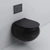 Vas wc, montaj suspendat, Rimless, Negru Mat, Power colour, 47x45 cm, ceramica santiara, capac duroplast cu Soft Close, Roli Vas wc, montaj suspendat, Rimless, Negru Mat, Power colour, 47x45 cm, ceramica santiara, capac duroplast cu Soft Close, Roli