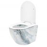 Vas Wc, Granit Lucios, Rimless, 49x37 cm, montaj suspendat, capac Duroplast, ceramica sanitara, Ben